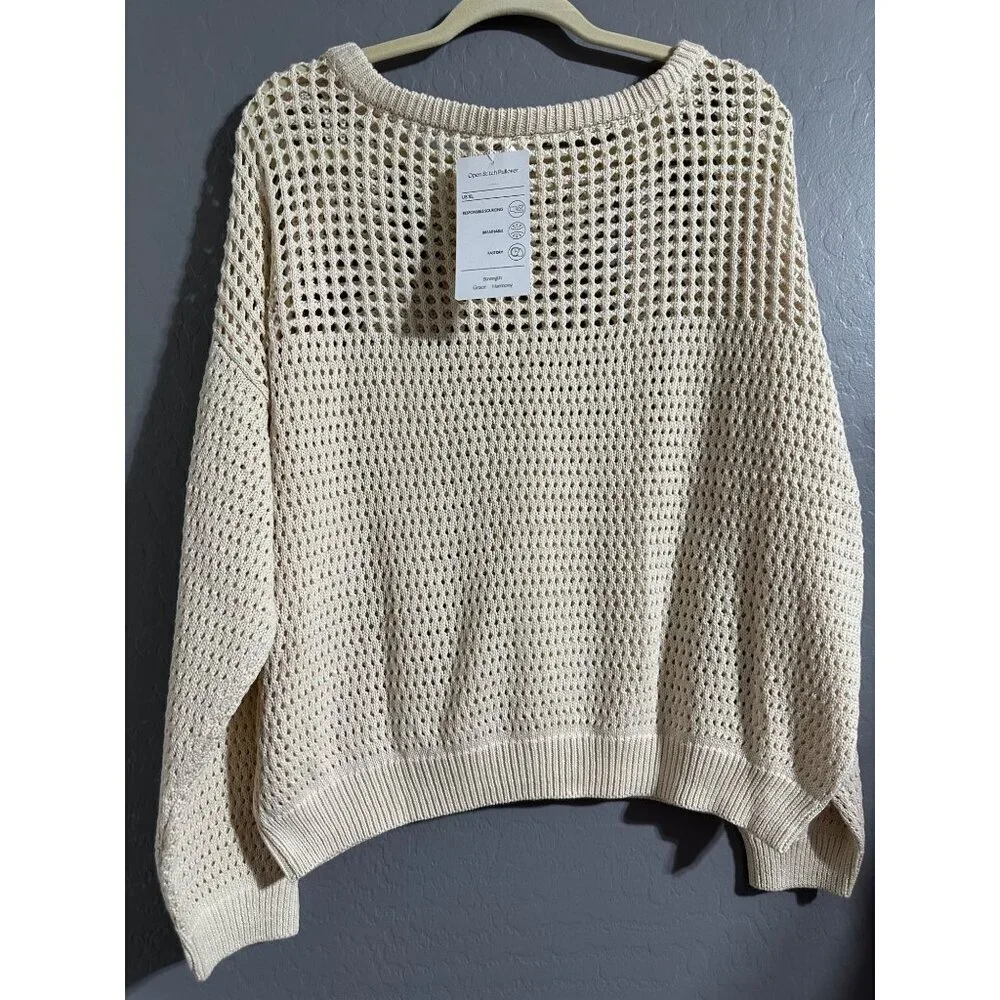Isabella Activewear Women's Open Stitch Pullover Size XL NWT - Picture 3 of 7